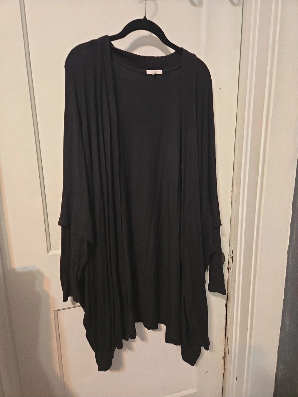 Maurices Black Open-Front Draped Cardigan Cape